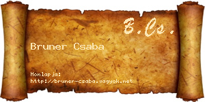 Bruner Csaba névjegykártya